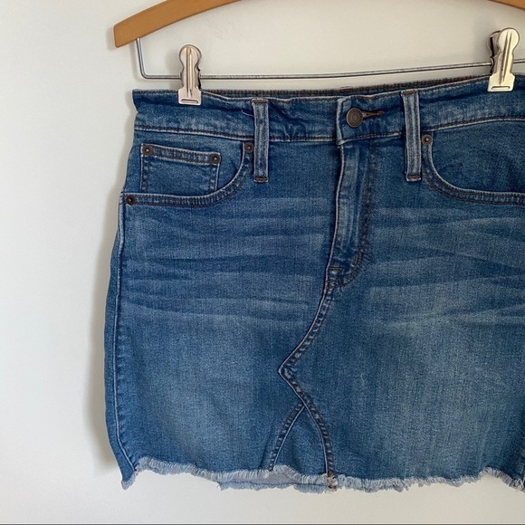 J. Crew Frayed Hem Denim Mini Skirt - Picture 3 of 15